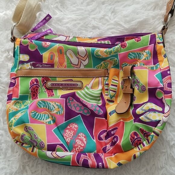 Lilly Bloom Multicolored Crossbody Bag Sz Medium - Picture 2 of 12
